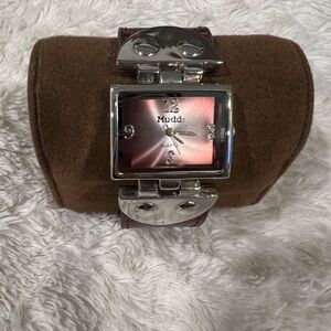 Mudd Metallic Silver and Rich Brown Watch